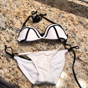 White and black bikini
